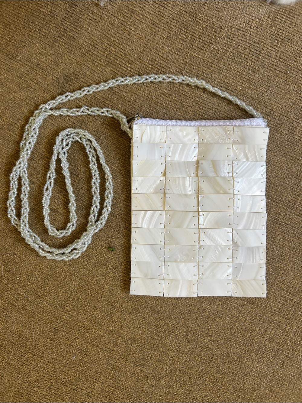 Handmade White Shell Crossbody Bag
